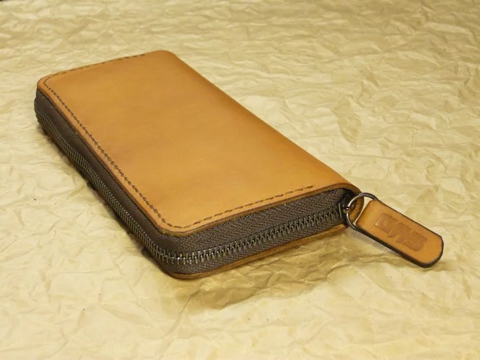 Wallet with zipper - My, Leather, Russia leather, Crast, Natural leather, Zipper, Wallet, Longpost