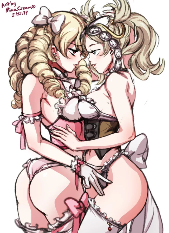 Maribelle x Lissa (FE) - NSFW, DeviantArt, Арт, Рисунок, Игры, Fire Emblem, Anime Art, Аниме, Нижнее белье, Minacream