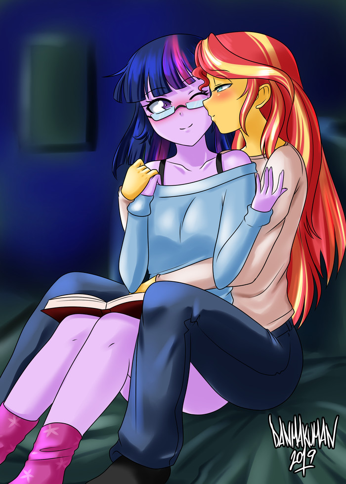 Shimmer-Sparkle My Little Pony, Equestria Girls, Sunset Shimmer, Twilight Sparkle, MLP Lesbian, , Danmakuman