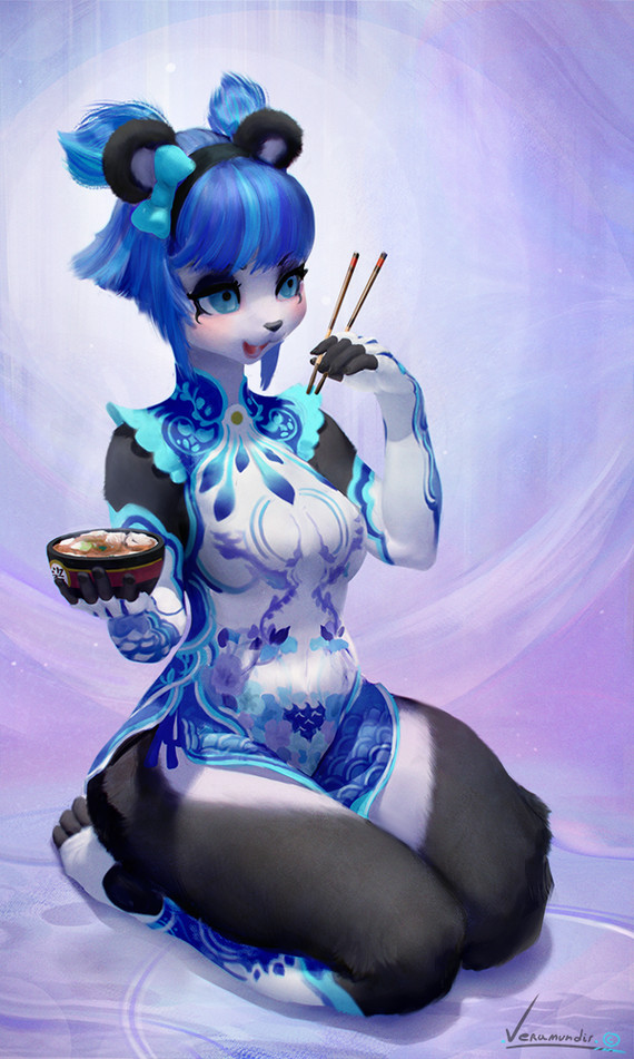 Panda - Veramundis, Furry, Art, Food, Furry Panda