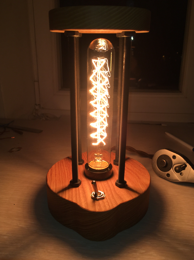 DIY retro lamp... Using machines - My, Needlework with process, CNC, Woodworking, Desk lamp, Friday tag is mine, Longpost