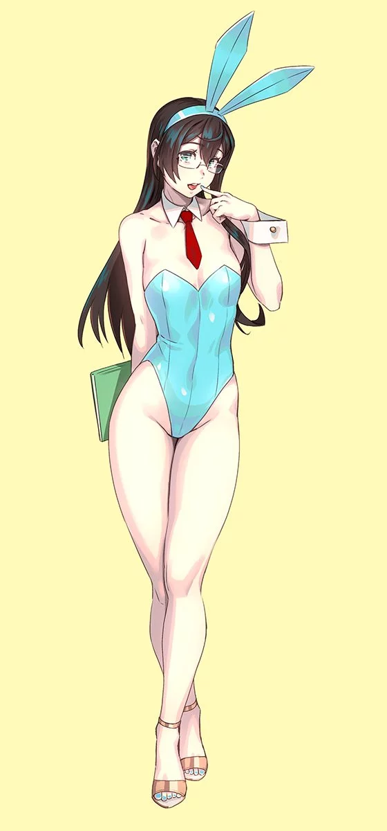 BunnYodo - Kantai Collection, Ooyodo, Bunnysuit, Аниме, Anime Art, Очки