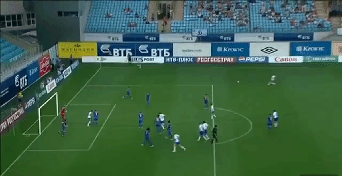 An excellent goal by Denis Kolodin against Rostov - Sport, Football, Russian Premier League, Dynamo Moscow, Fk Rostov, GIF