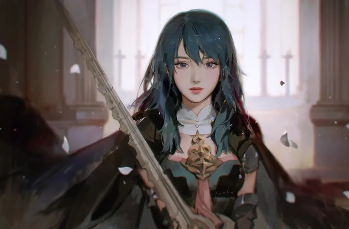 Byleth - Art, Drawing, Fire emblem, Byleth, Girls, Games, Jiayue Wu, Artstation