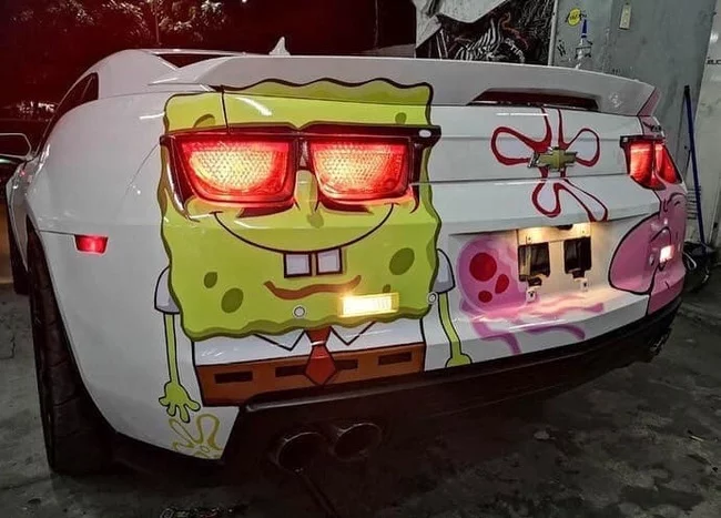 Deal with it - SpongeBob, Airbrushing, Headlights, Patrick Star, Chevrolet camaro, Tuning