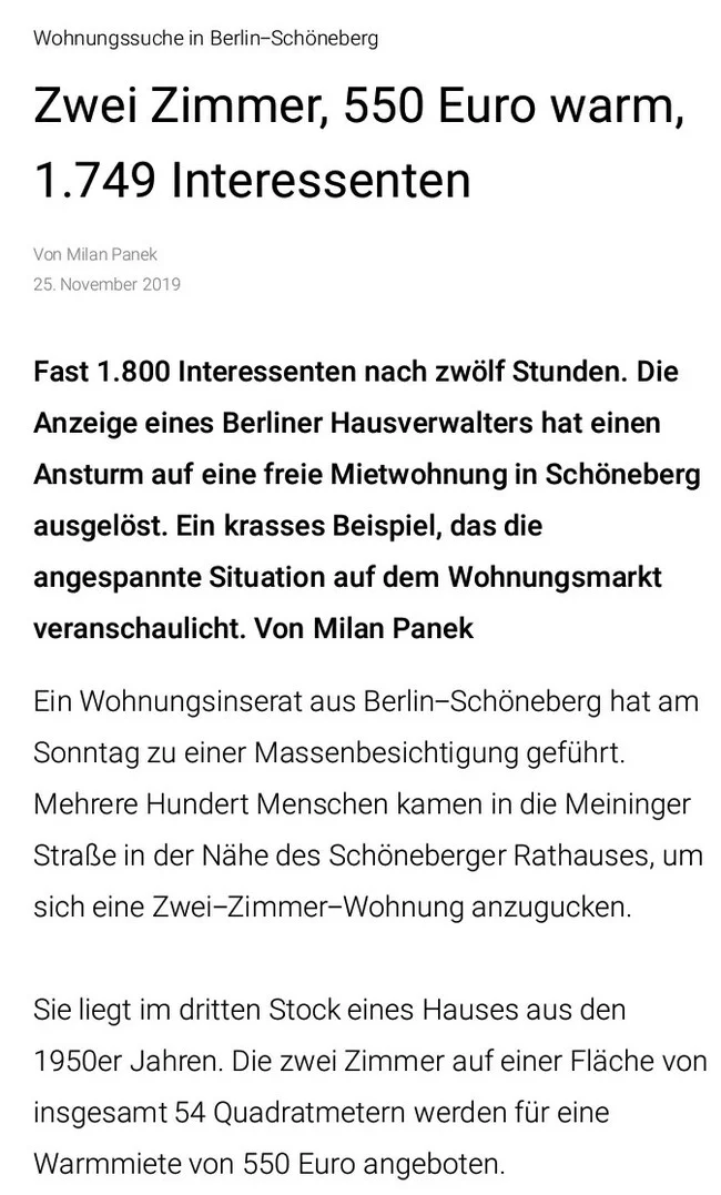 The apartment rental crisis is in full swing... - Apartment, Rental apartment, Germany