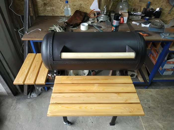 Barbecue from a gas cylinder - Longpost, Shashlik, Gas bottle, Brazier, My