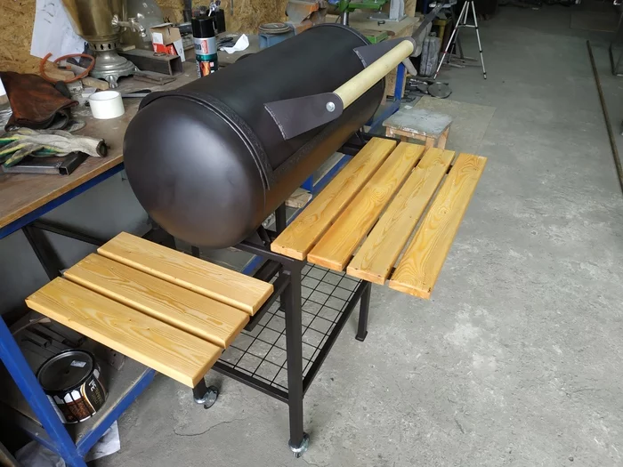 Barbecue from a gas cylinder - Longpost, Shashlik, Gas bottle, Brazier, My
