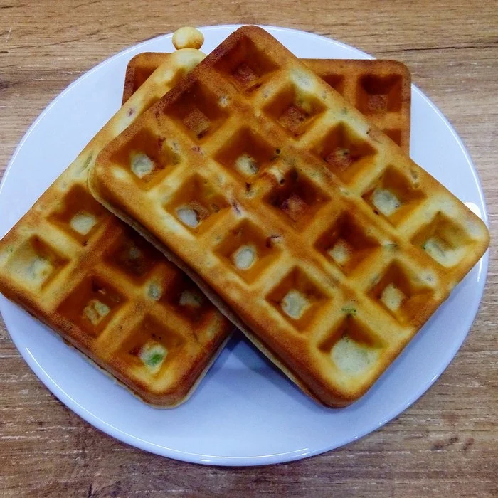 Waffles snack recipe - My, Bakery products, Cooking, Recipe, Food, Waffles