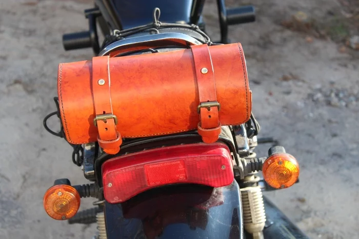 Motorcycle case - My, Moto, Leather, Needlework without process, Needlework, With your own hands, Leather craft, Chest, Leather products