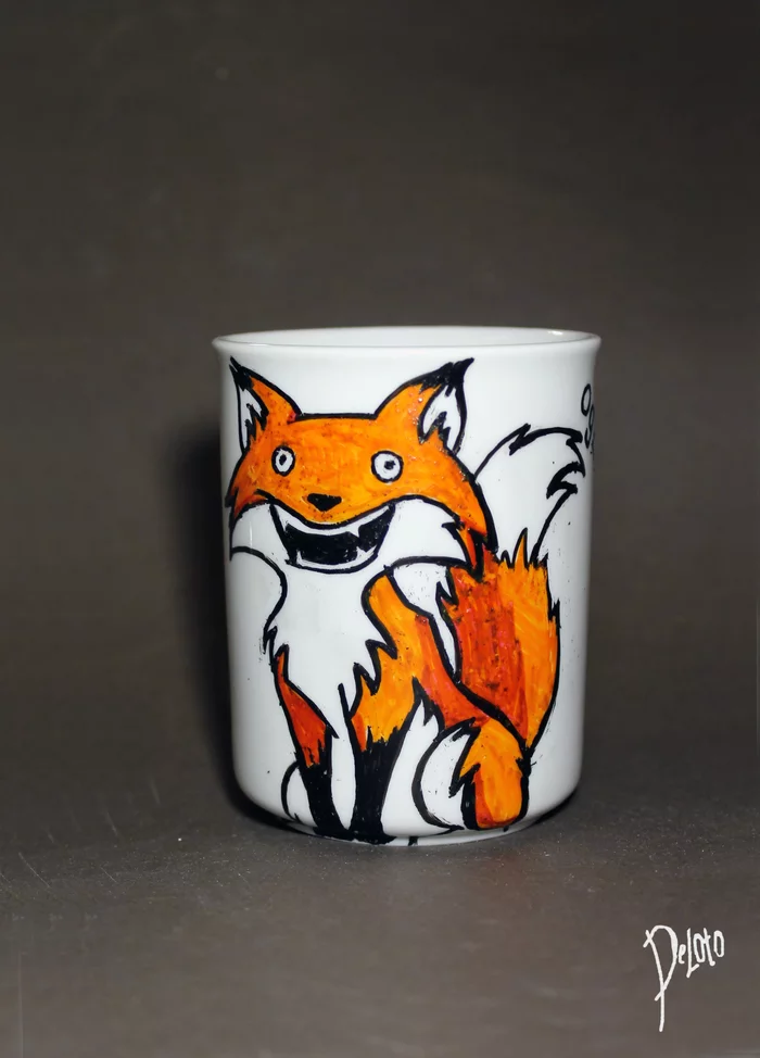 The hedonist fox or oglafmug - My, Handmade, Needlework without process, Oglaf, Fox, Кружки, Painting, Decor, Longpost