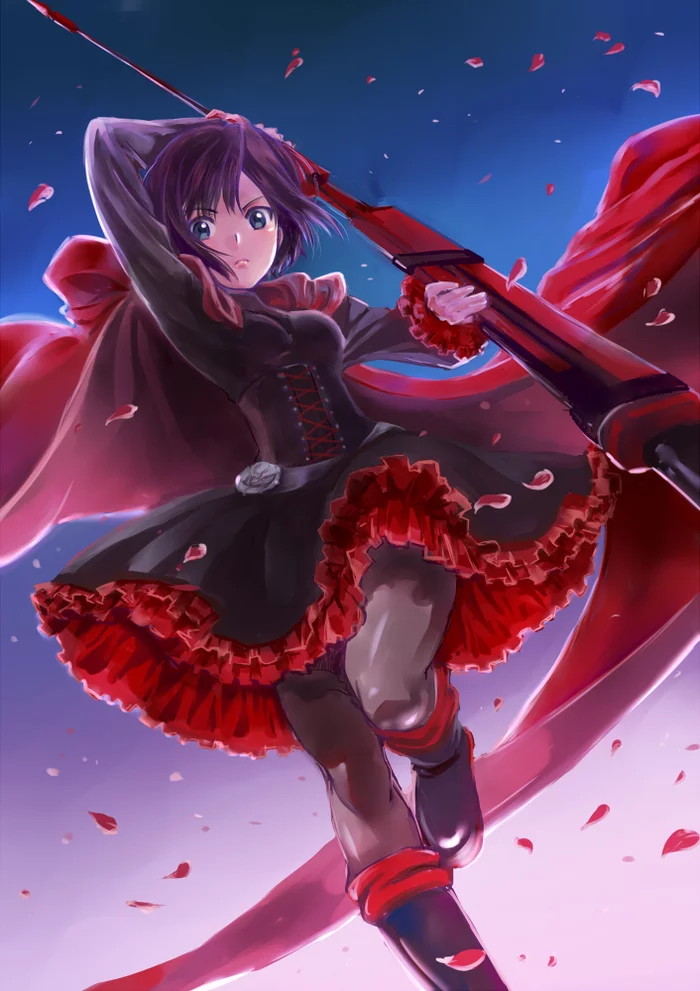 Ruby Rose - RWBY, Ruby Rose, Девушки, Anime Art, Сериалы, Не аниме, Арт, Pixiv