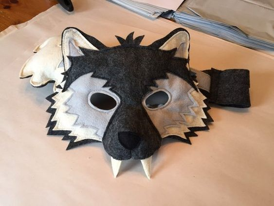 Волк низкополигональная маска, DIY бумажная маска для рукоделия Волк, PDF шаблон для 3D-масок