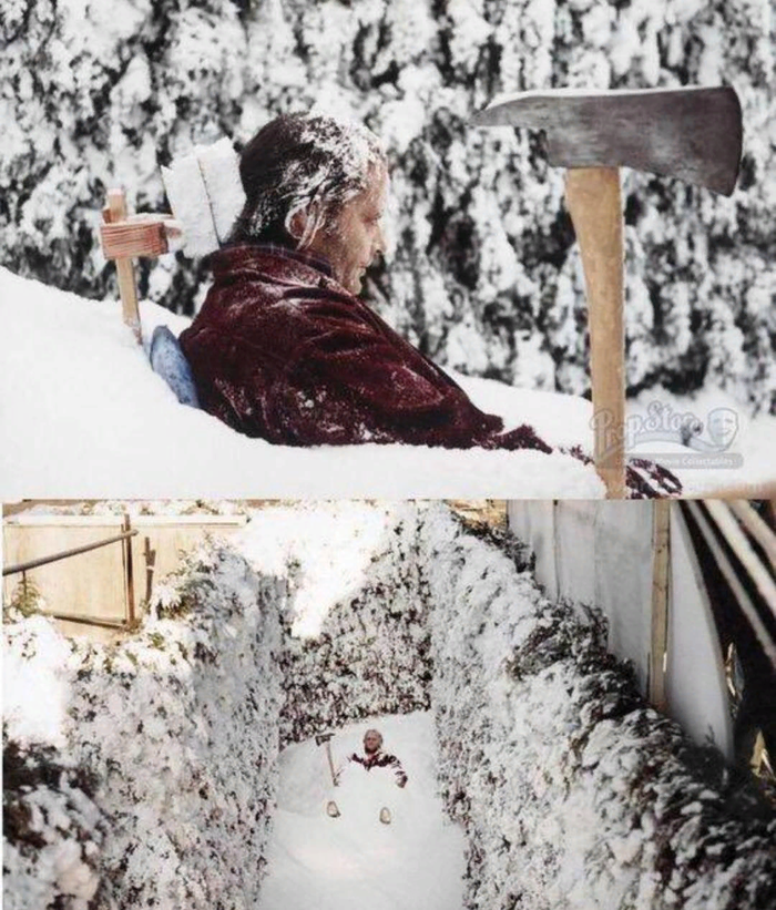 900 тонн соли и измельченного пенопласта было использовано для создания декораций снежного лабиринта в фильме «Сияние» (1980)