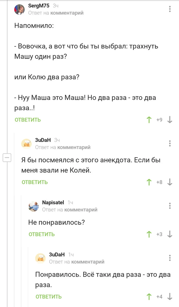 Коля, Коля, Николай - Анекдот, Скриншот, Комментарии на Пикабу