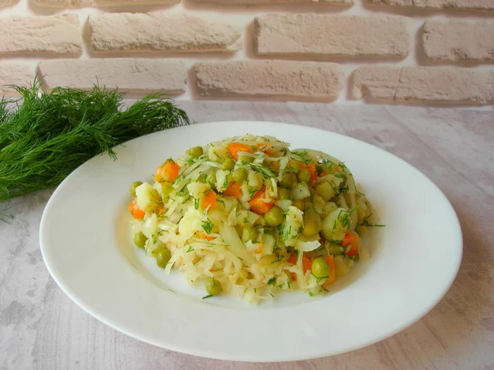 Lenten salad with sauerkraut, tastes like a vinaigrette - My, Salad, Video, Potato salad, Recipe, Food, Cooking, Video recipe