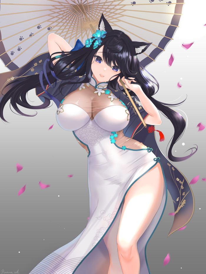 Fusou Azur Lane, Fusou, Sugoi Dekai, Animal Ears, Anime Art, , 
