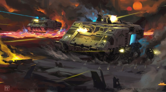 Repulsor Tank by Miguel Iglesias Warhammer 40k, Wh Art, Primaris Space Marines, , Miguel Iglesias