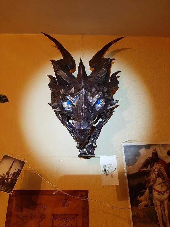 From Alduin to Viserion - My, Papercraft, The Dragon, Alduin, White walkers, Needlework with process, Paper products, Longpost