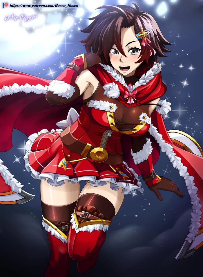 Ruby, X'mas! - Deviantart, Art, Drawing, Anime art, Anime, RWBY, Ruby rose