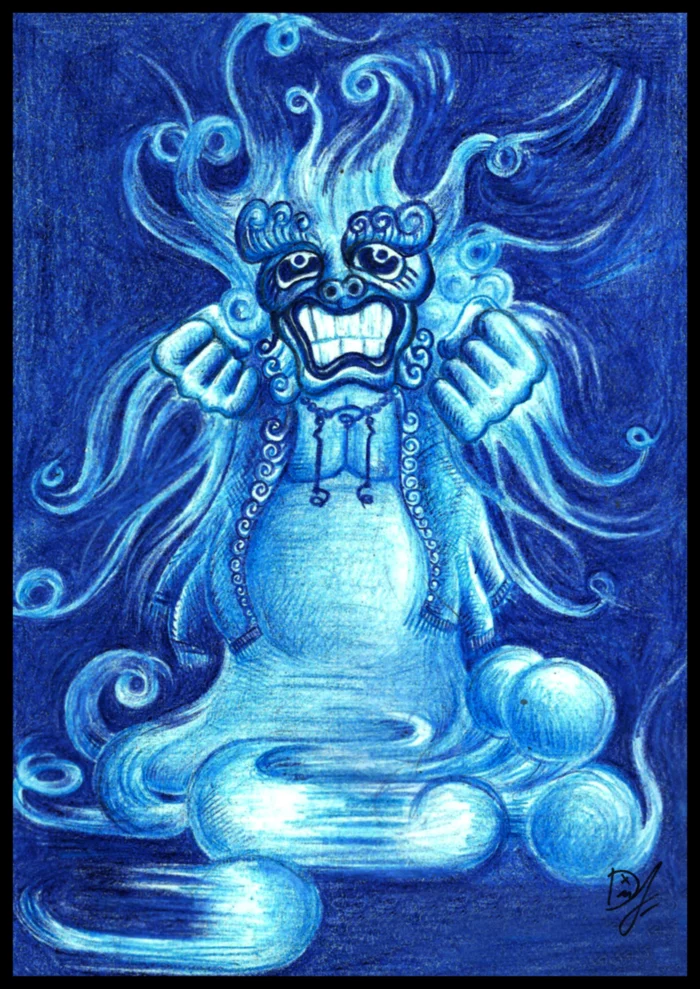 Angry Elemental Spirits - My, Art, Drawing, Elemental, Longpost