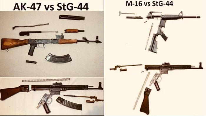 Моя любимая картинка для троллинга адептов теорийки Калашников сплагиатил АК - Ак-47, М16, Sturmgewehr 44, Stg 44, Оружие, Мнение, Сравнение, Плагиат