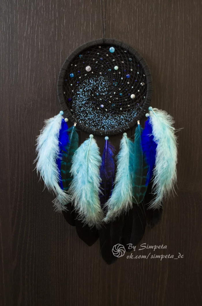 Star Trek Dreamcatcher [luminescent] - My, Bysimpeta, Dreamcatcher, Needlework without process, With your own hands, Needlework, Space, Night, Stars, Longpost