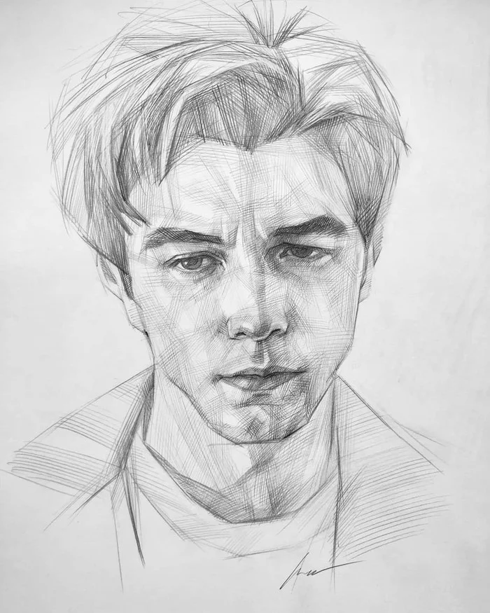 Wayne - My, Portrait, Pencil drawing, Wayne, Wayne