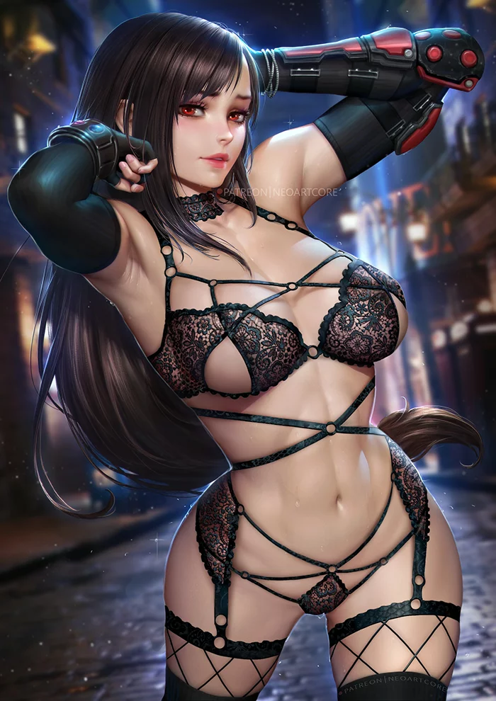 Tifa - NSFW, Neoartcore, Tifa Lockhart, Final Fantasy VII, Final Fantasy, Игры, Арт, Нижнее белье