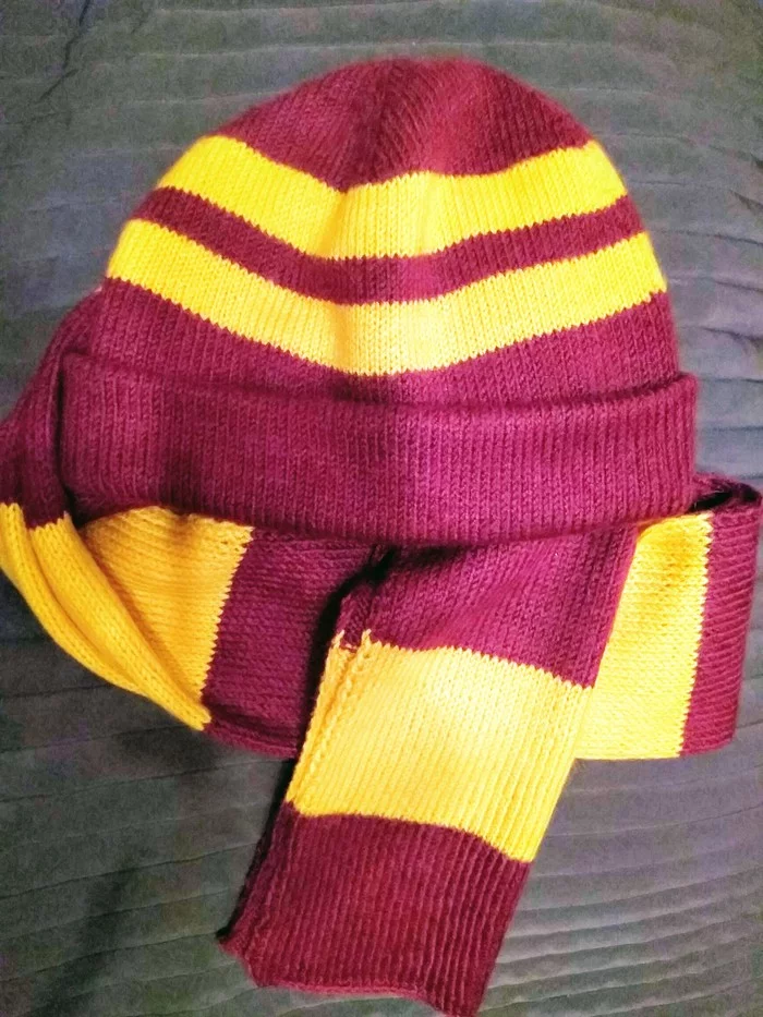 Birthday gift - My, Knitting, Needlework without process, Gryffindor