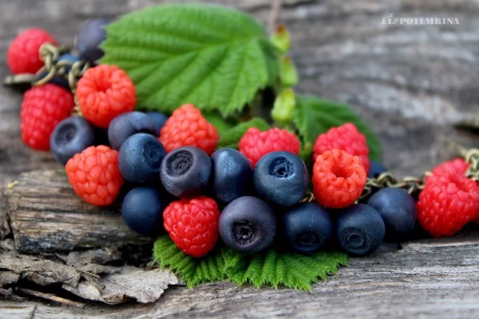 Continuation of the post Berry bracelet made of polymer clay - Polymer clay, Needlework without process, Raspberries, Berries, A bracelet, Bijouterie, Reply to post, Longpost