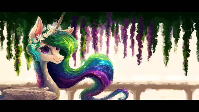 Portrait of a sun-bottomed horse - My little pony, Plainoasis, Princess celestia