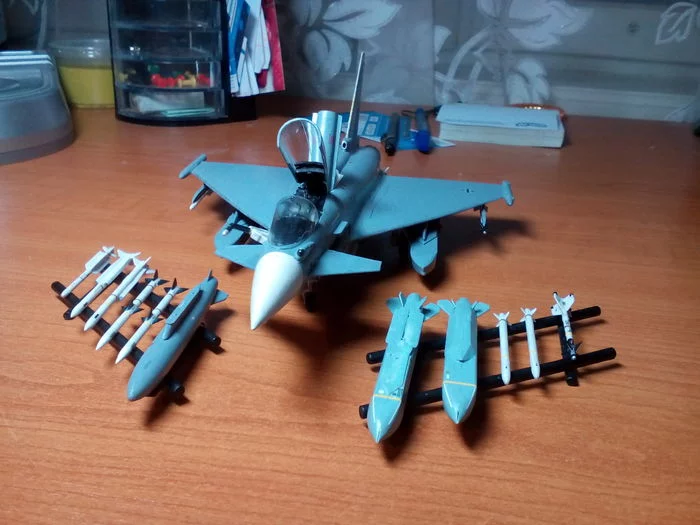 Eurofighter. - My, Stand modeling, Prefabricated model, Aircraft modeling, Fighter, Military aviation, Longpost