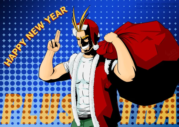 Happy New Year! - My, All might, Boku no hero academia, Anime art, Holidays