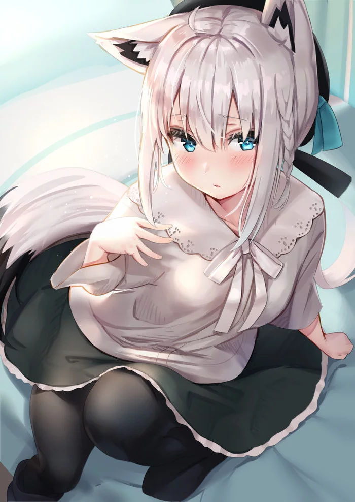 Shirakami Fubuki - Anime, Anime art, Hololive, Shirakami fubuki, Animal ears, Azur lane