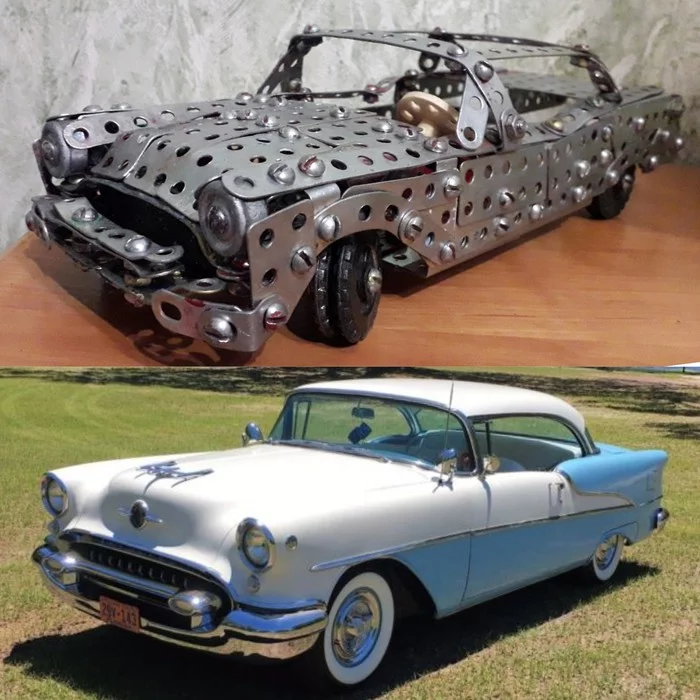 1955 Oldsmobile 88 from early builder - Homemade, With your own hands, Constructor, Modeling, Scale model, Retro, Retro car, Oldsmobile, My