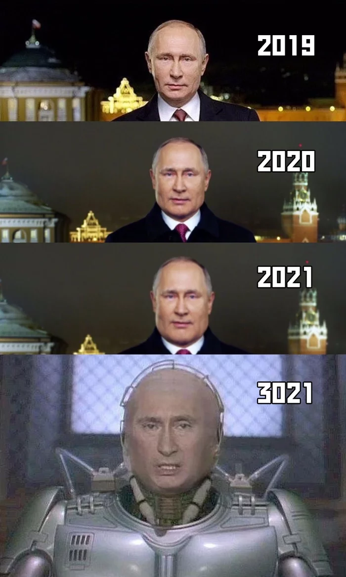 Evolution - The president, Vladimir Putin, Appearance