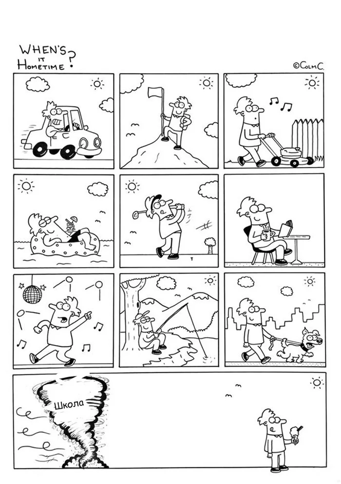 When is it time to go home? | When's it Hometime? - My, Translation, Comics, First post, Longpost, Colm Cuffe