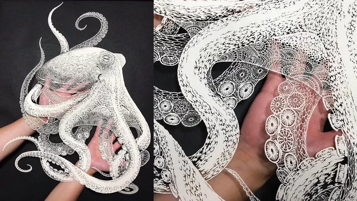 Paper octopus by Japanese artist Masayo Fukuda - Art, Japan, Octopus, Paper