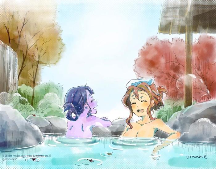 At the hot springs - NSFW, My little pony, Equestria girls, Twilight sparkle, Sunset shimmer, 5mmumm5, MLP Edge