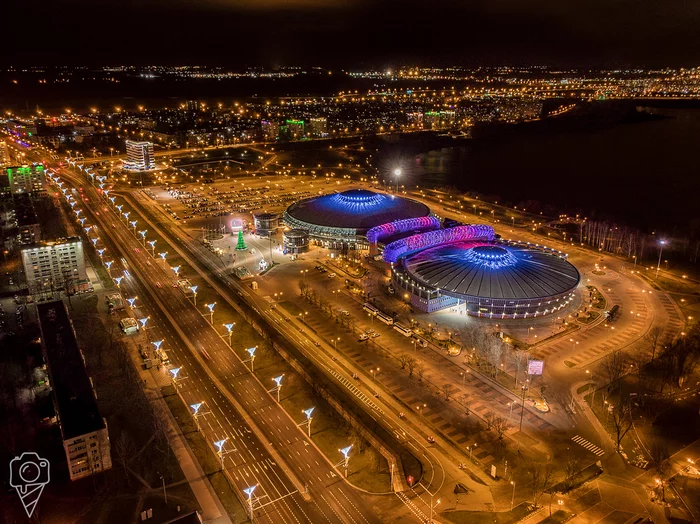 Minsk Chizhovka Arena (winter 2020) - My, Minsk, Aerial photography, Town, Arena, Ice rink, Republic of Belarus