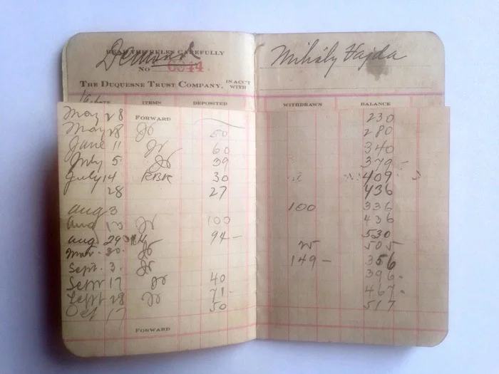 In the USA to earn money, or how much my grandfather earned in 1928... - My, Story, Ukraine, Transcarpathia, Work, Bank, Salary, USA, Earnings, Longpost