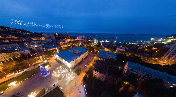 Yalta for Christmas - Crimea 2020 - My, Yalta, Crimea, Christmas, Panoramic shooting, Quadcopter, Landscape