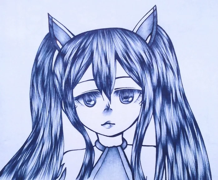 Wendy - My, Anime, Art, Anime art, Creation, Pen drawing, Fairy Tail