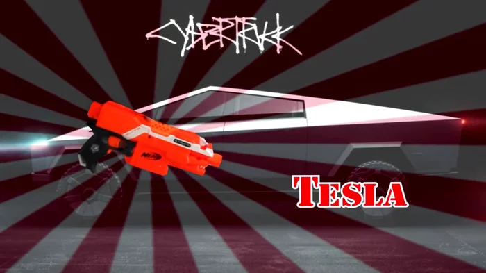 Nerf blaster in Tesla Cybertruck style - My, Tesla, Tesla cybertruck, Blaster, Nerf, Upgrade, With your own hands, Hobby, Needlework with process, Video, Longpost