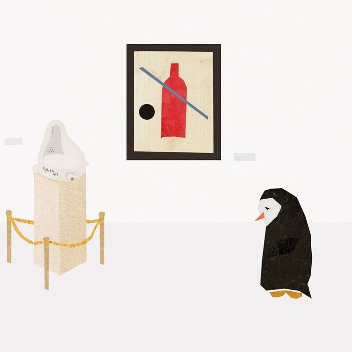 Sad penguin and a bottle of red - Art, Drawing, Penguins, Bottle, Friends, A selection, Longpost