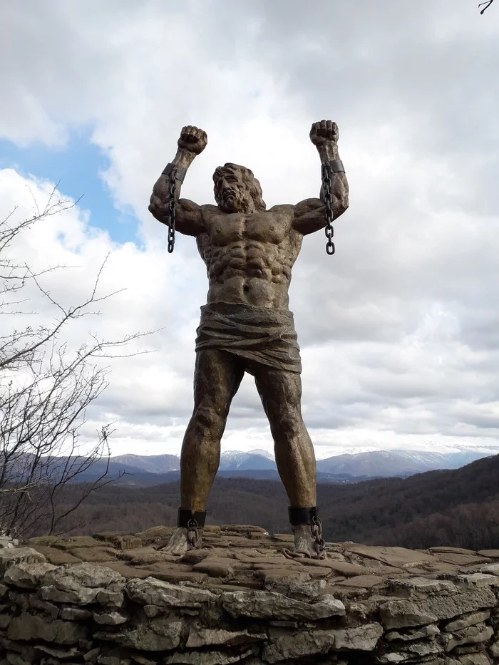 Matsesta. Statue of Prometheus - My, Sochi, Prometheus, Matsesta, Eagle Rocks, Video, Longpost