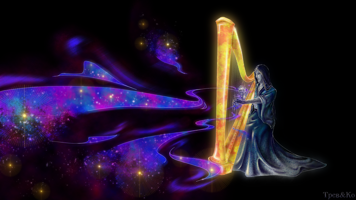 Звуки вселенной Цифровой рисунок, Арт, Рисунок на планшете, Фэнтези