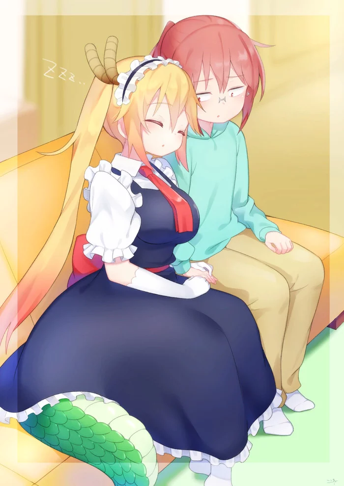 Sleep time - Kobayashi-san chi no maidragon, Kobayashi, Tooru, Anime art, Anime