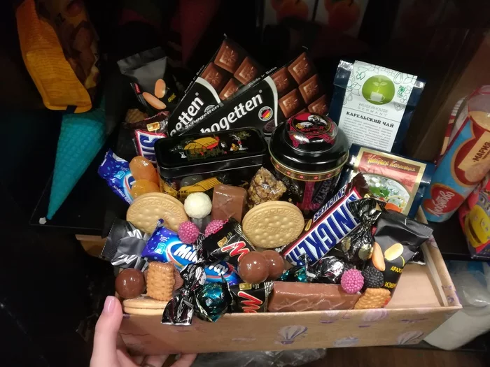 A bouquet of sweets or a box for a sweet tooth - My, Needlework, Creation, Sweets, Needlemen, Longpost